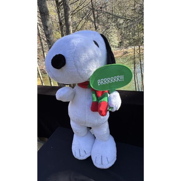 24” PEANUTS Brrr Snoopy Gemmy Plush Christmas Holiday Greeter Rare - Picture 1 of 11